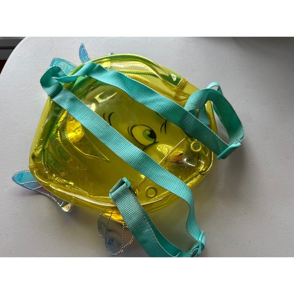 Disney Little Mermaid Flounder Translucent Yellow PVC Backpack Iridescent Fins - Picture 2 of 3